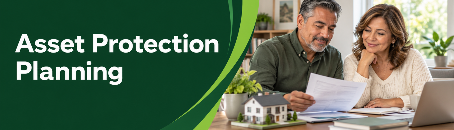 Asset Protection Planning — a couple reviewing plans for their home and financial future